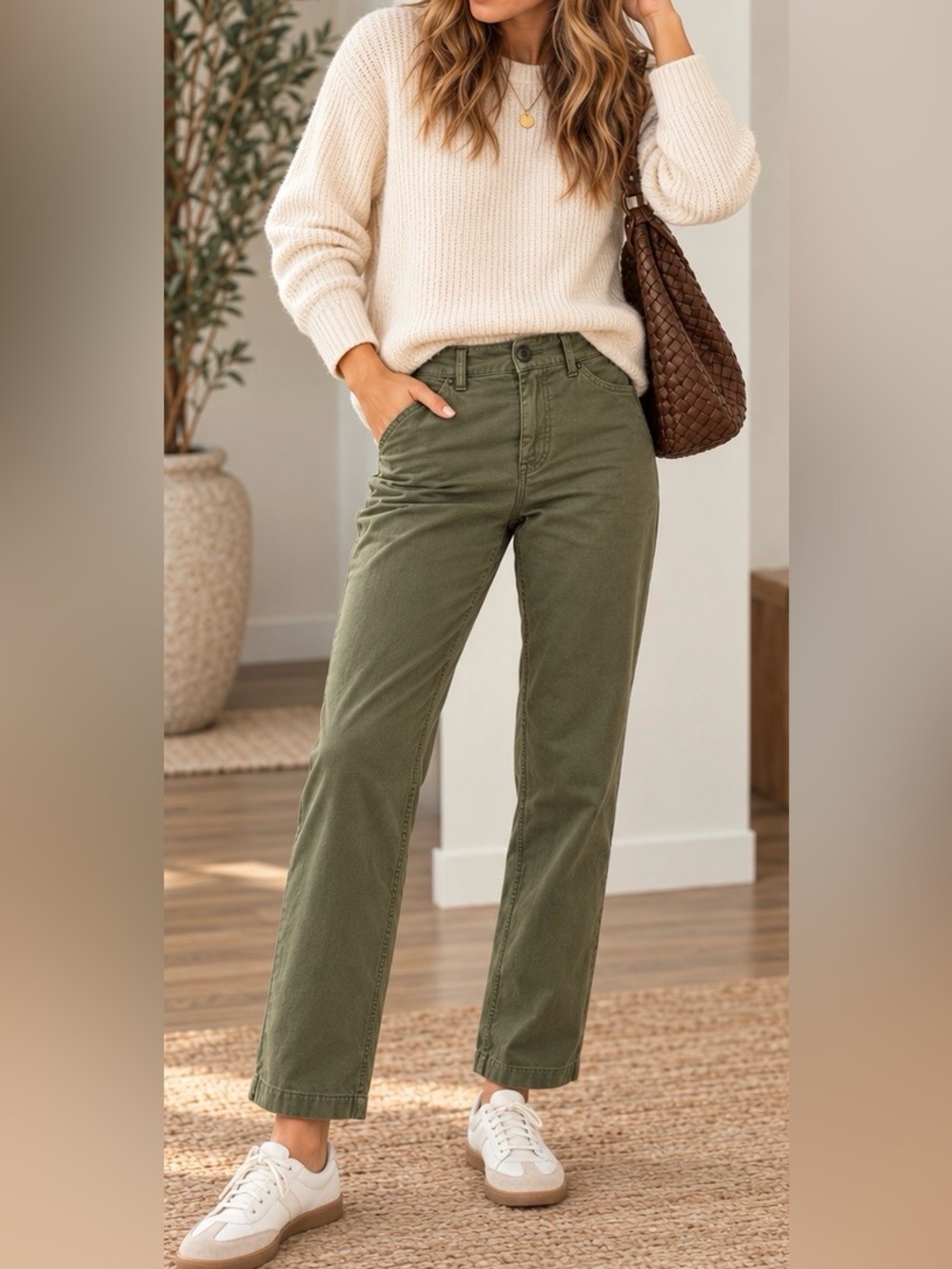 Rag & Bone Olive Green Chino Pants Size 26 Tapered Leg